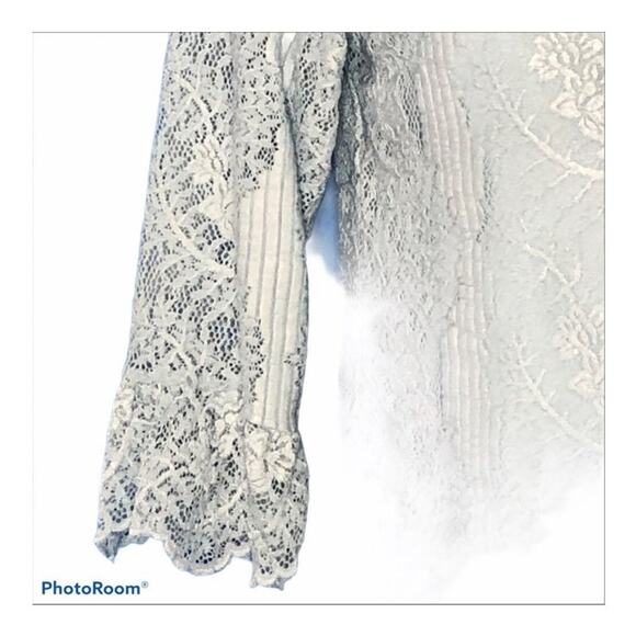 Revolve Heartloom Baby Blue Victorian Lace Blouse Bell Sleeve size Small - Picture 13 of 16